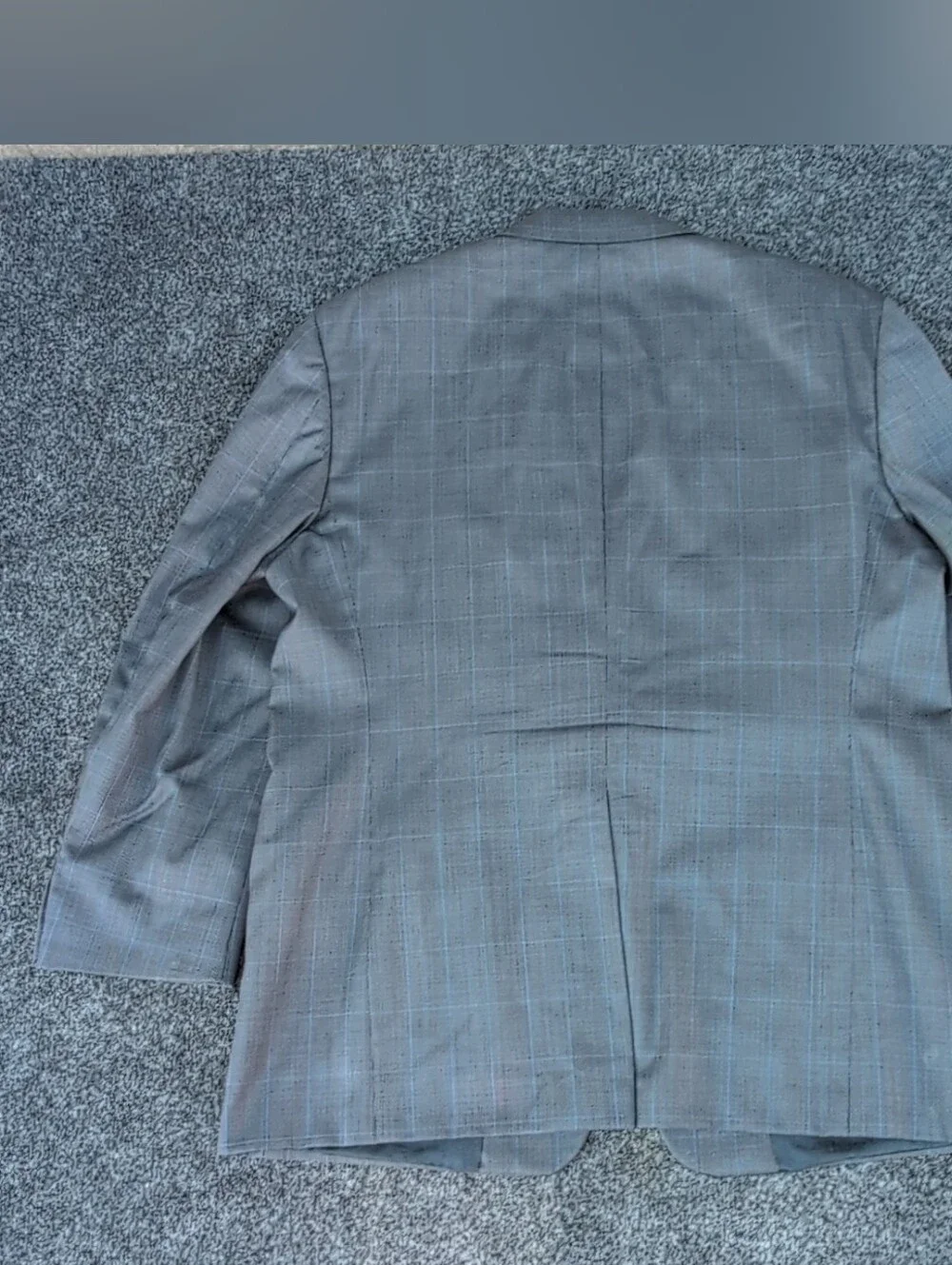 Vtg Burberry London Suit Jacket Mens 46R Blue Check Wool Kensington USA 2 Button